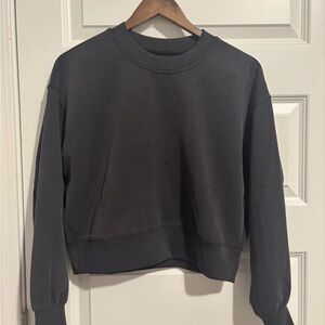 lululemon athletica Black Ribbed Crewneck Sweatshirt